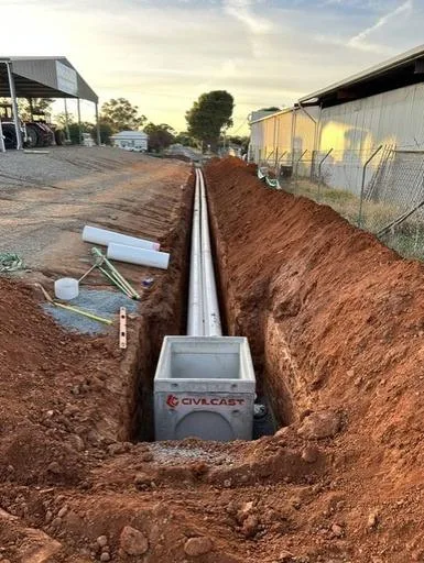 Underground plumbing and drainage installation in Central West NSW